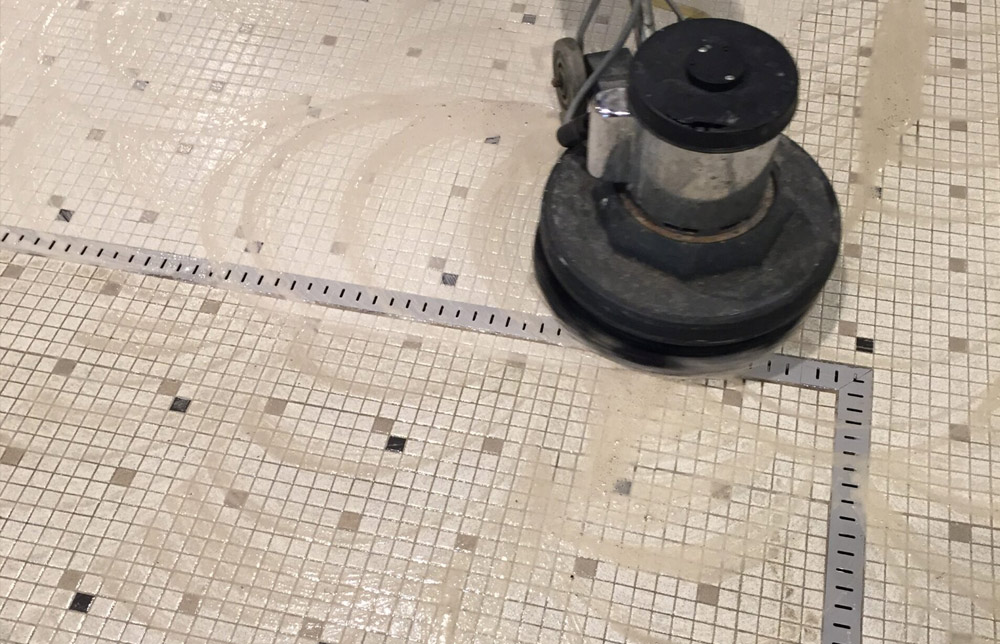 Ceramic Tile During Cleaning Ceramic Tile During Cleaning