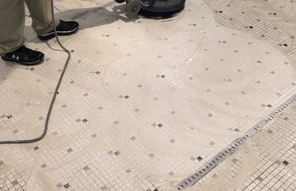 Ceramic Tile During Cleaning Ceramic Tile During Cleaning