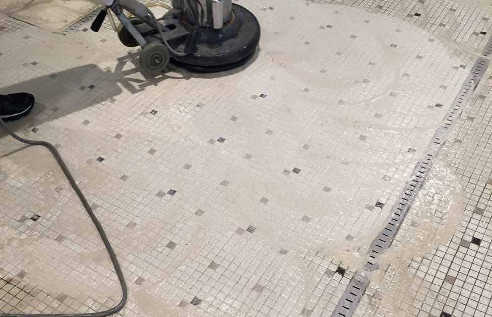 Ceramic Tile During Cleaning Ceramic Tile During Cleaning