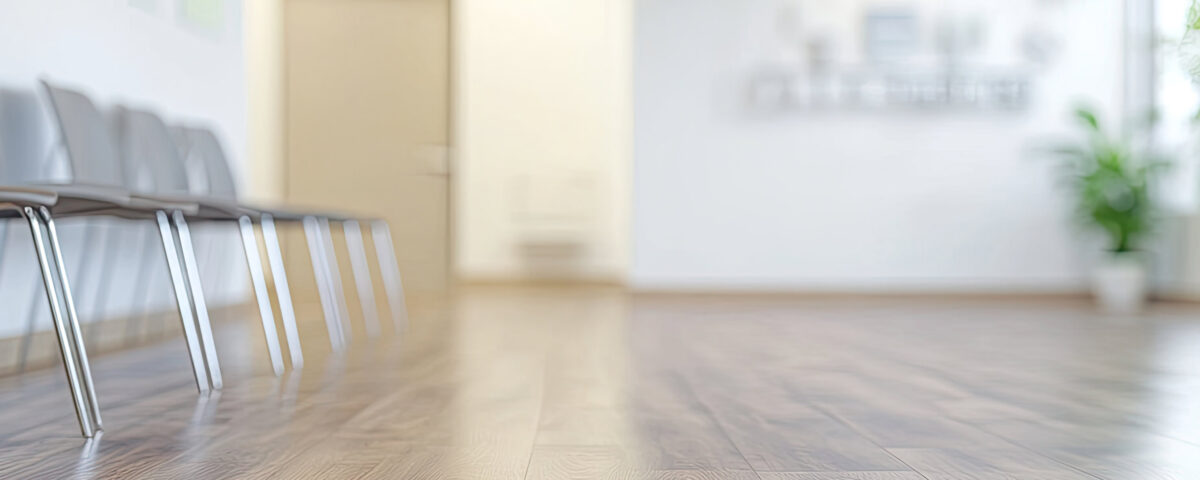Empty waiting room with modern chairs