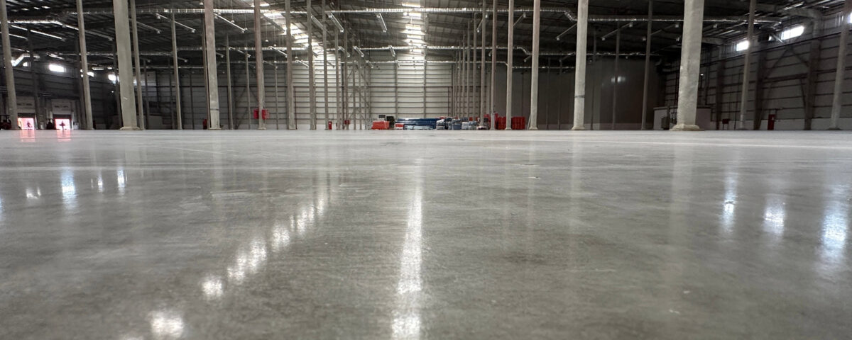 Industrial building or modern factory for manufacturing production plant or large warehouse, Polished concrete floor clean condition and space for industry product display or industry background.