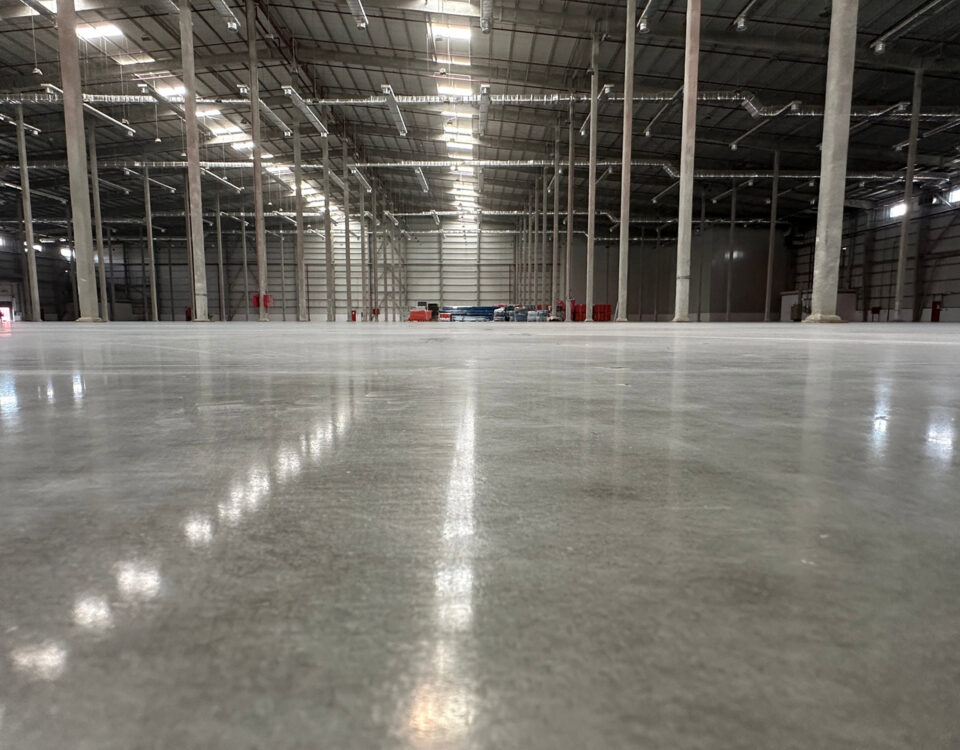 Industrial building or modern factory for manufacturing production plant or large warehouse, Polished concrete floor clean condition and space for industry product display or industry background.